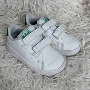 White and Green Adidas Sneakers for Babies Size 6K Toddler Shoes Stan Smith